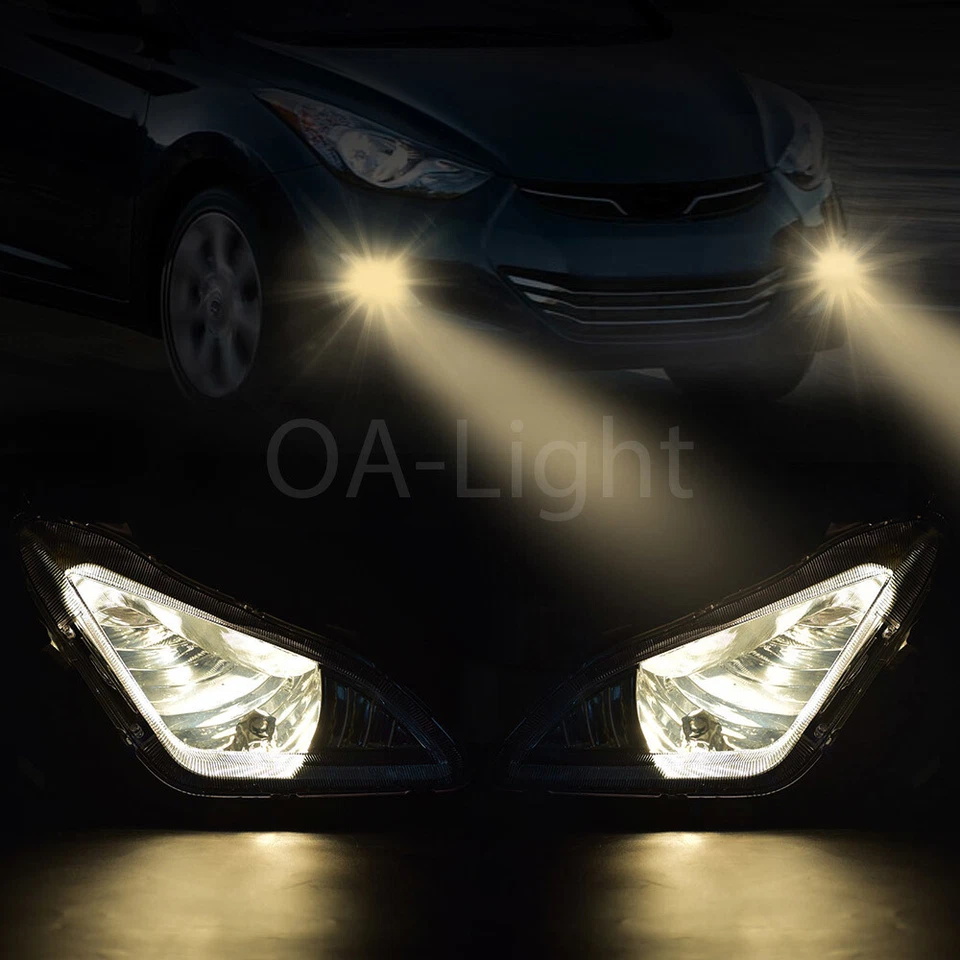 Luces antiniebla delanteras de lente transparente para Hyundai Elantra 2011 2012 2013 sedán lámpara de parachoques Foto 3 de 4
