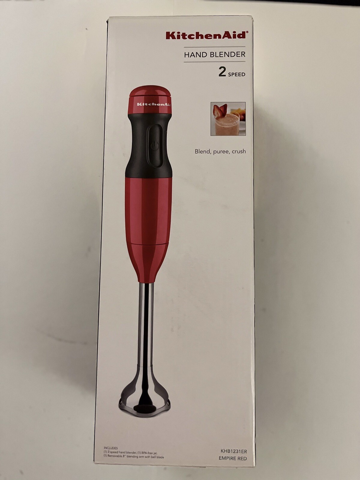 KitchenAid 2 Speed Immersion Hand BlenderKHB1231 Empire Red Brand New