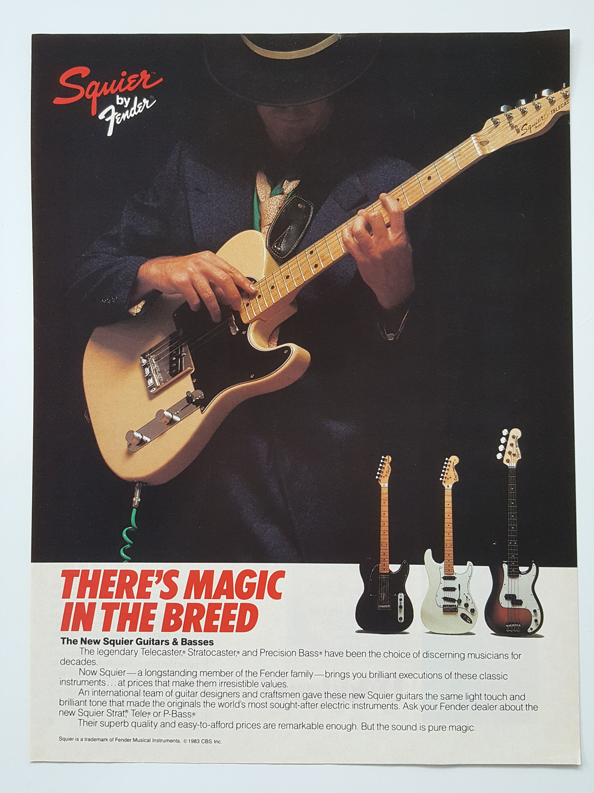 1983 Fender Squire Guitars Basses Instruments Music Vintage Magazine