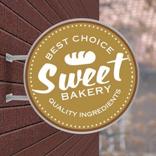 Round LED Light Box Double Sided Outdoor Advertising Illuminated Projecting Sign