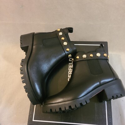 Karl Lagerfeld Paris Women s Porshay Lug Sole Bootie in Bone Sz 8.5 & 9