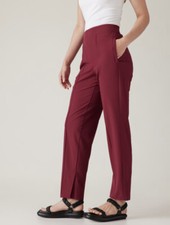 NWOT Athleta Brooklyn Heights High Rise Pant 4 Coffeeberry Red Travel Casual