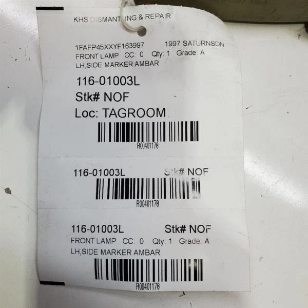 1996-1999, Saturn S Sedan, Side Marker Light Lamp, LH, Part Number - GM16521467	 - Image 4 of 4