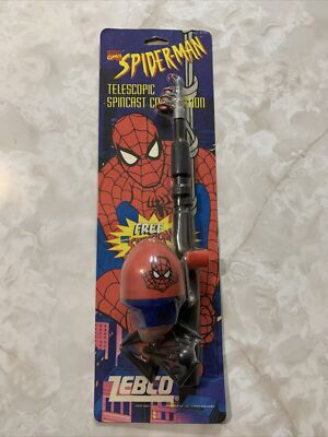 Vintage sealed ￼Zebco Spider-Man Kids Fishing Rod 1996 HTF