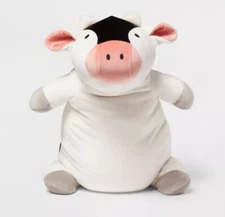 Pillowfort Cow - Weighted Plush Throw Pillow White - 3 lbs -