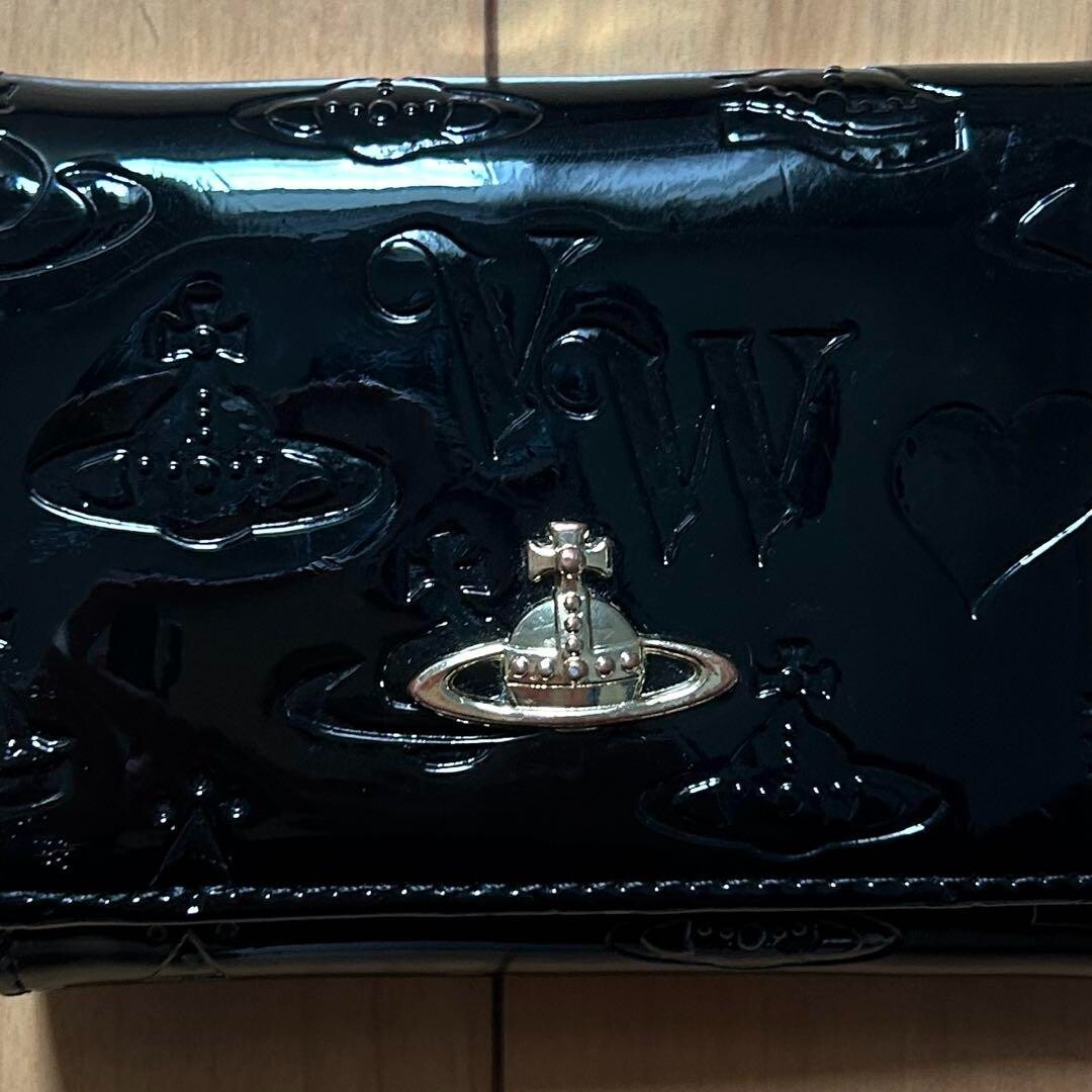 Vivienne Westwood Gamaguchi Trifold Wallet Color Black orb fashion