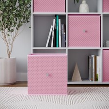 Foldable Woven Fabric Storage Cube Box Drawer Insert Organiser Basket w/ Handle