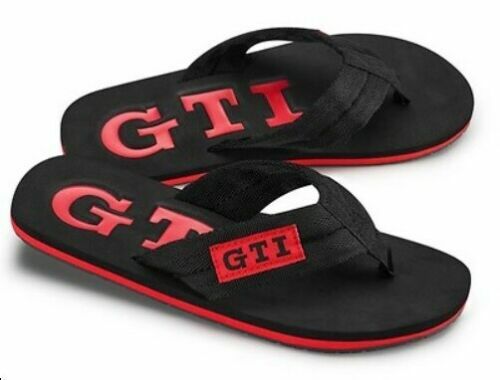 VW GTI BLACK RED FLIP-FLOP BEACH SANDALS - GENUINE MERCHANDISE VW GTI BLACK RED FLIP-FLOP BEACH SANDALS - GENUINE MERCHANDISE