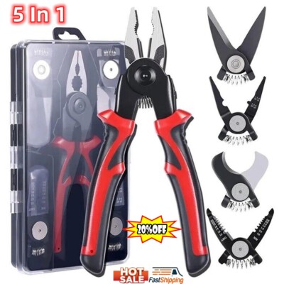 5 In 1 Replaceable Multifunctional Pliers Set Steel Wire Plier Wire Stripper--