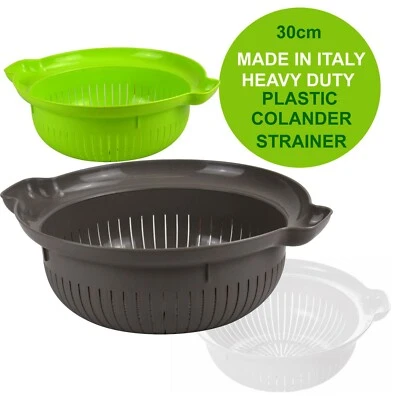 HEIDRUN Plastic Colanders Strainers Sieves Kitchen Drainer Basket Vegetable Fruit 30cm