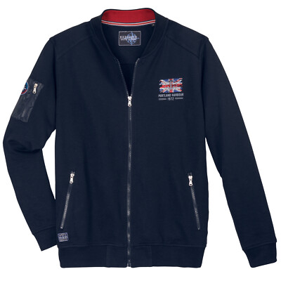 XXL College Sweatjacke Brustprint von Redfield, blau