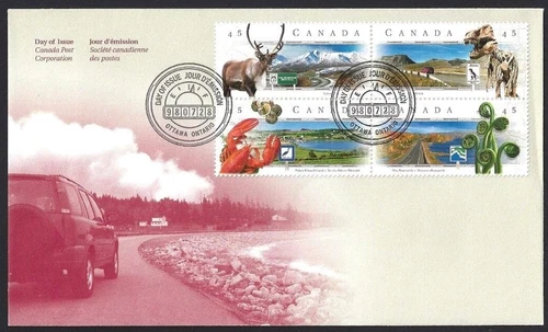 🍁Canada  #1742a Block C    "SCENIC HIGHWAYS"   Brand New  1998  First Day Cover