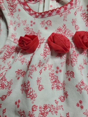 Robe D'été Little Me Pour Bébé Fille 12 Mois - Motifs Fleurs - Sans Manches - 100% Coton - Très Bon état Occasion