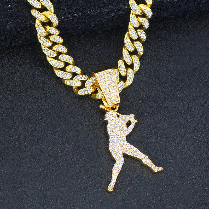 Men's 12MM White Gold Plated Iced CZ Out Cuban Link Chain & Baseball ...