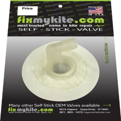 FixMyKite Ocean Rodeo Kiteboard Kite Bladder Self Stick One Pump Repair Valve