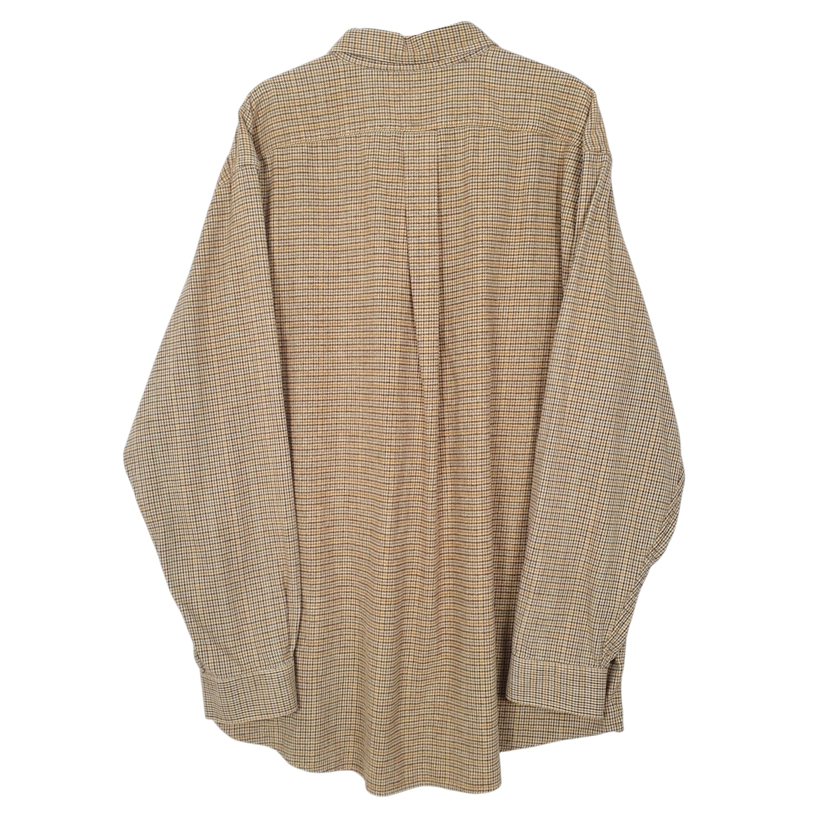 L.L.BEAN Brown Check Shirt Houndstooth Overshirt Long Sleeve Casual Cotton XL image 3