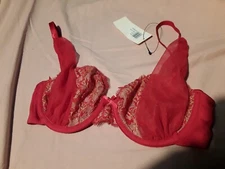 Ultimo Libra Cut And Sew Red Underwired Bra Size 30D