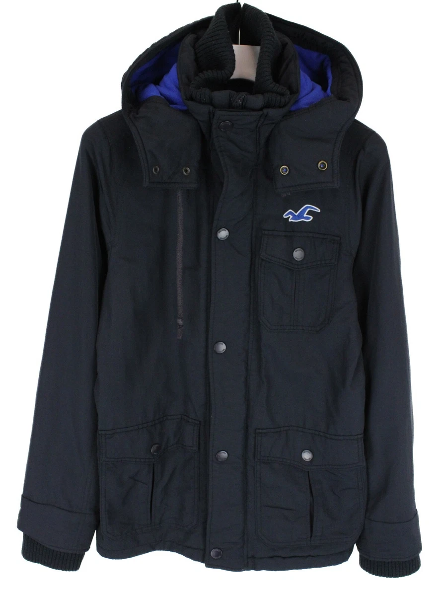 Hollister Veste Homme M Capuche Polaire Doublure Rembourré Zip Doublé  Poches