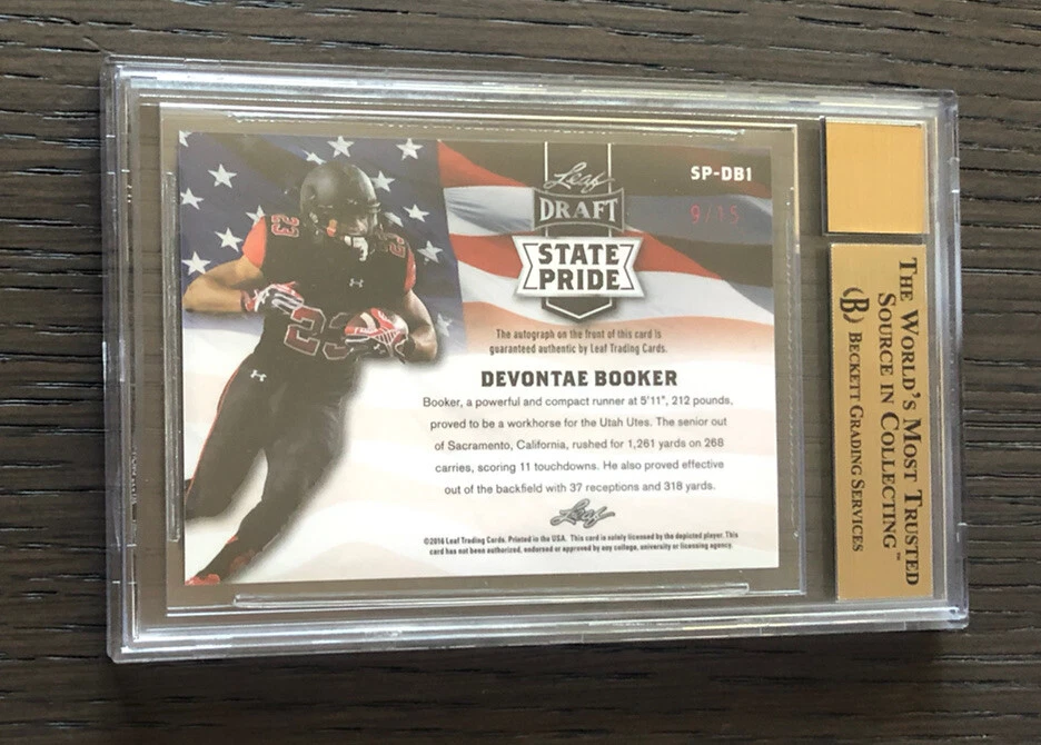 2016 Leaf Metal Draft DEVONTAE BOOKER RC Utah State Pride Rookie Auto BGS 9.5/10 - Image 2 of 2