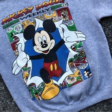 Vtg Disney Mickey Mouse Weekly Comic Strip Graphic Sweatshirt - Size M