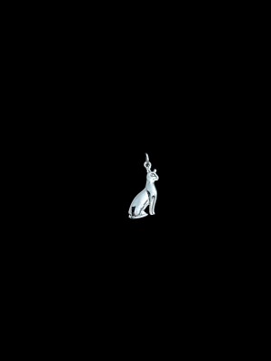 Ägyptische Katzengöttin Bastet Amulett aus 925 Silber, Katzenliebhaber Geschenk
