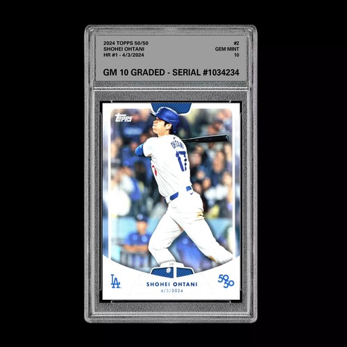 Graded 10 SHOHEI OHTANI HR #1 - 2024 Topps 50/50 Card #2 Dodgers MLB History