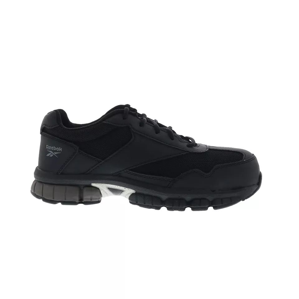 Zapatos de trabajo deportivos Reebok Work Ketia RB4895 de cuero ancho negro para hombre