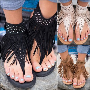 boho fringe sandals