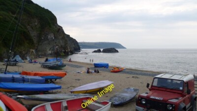 Foto 6x4 Strandszene in Tresaith an einem Juliabend Ein Familiengrill beginnt u c2014