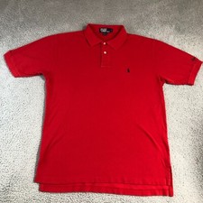 Polo Ralph Lauren Shirt Men Large Red Casual Golf Polo Short Sleeve VTG Vintage