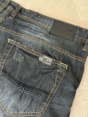 Buffalo David Bitton Jeans Straight Stretch Men 38 x 32Blue Denim Driven X Basic