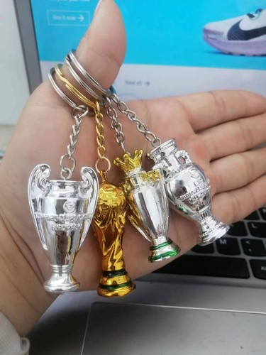 4pcs Mini Keychain Ring Resin Replica Trophy Football Soccer Sport ...