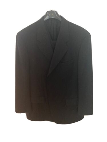 VALENTINO Mens Black Wool 3 Pc. Suit Jacket And Vest 41R Pants 34 Inseam 31 - Afbeelding 1 van 12