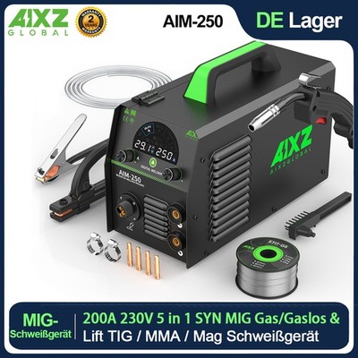 5in1 IGBT Schweißinverter 220V Gas/Gaslos SYN MIG TIG MMA Mehrfach-Schweißgerät