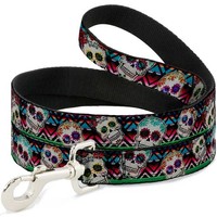 "Dog Leash 6-FEET Sugar Skulls Zarape Multi Color Wide 1.5\" (Us Import)"