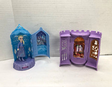 Disney Frozen Elsa Doll Playset w/ Blue Purple Fold-Out Castle Accessories Lot