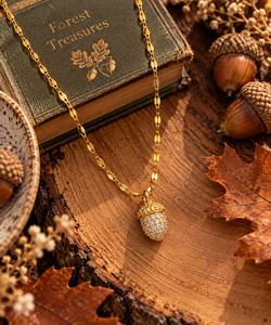 Authentic Gold Plated Acorn Pendant Autumn S Protective