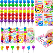 28 Pack Valentines Day Gifts for Kids Classroom Stacking Pencil with Valentines