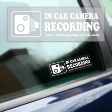 None Brand 4 Pcs Waterproof Vinyl Camera Recording Window Stickers, White 