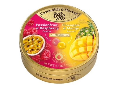 Cavendish&Harvey Fruit Fusion Drops Passionfruit&Raspberry-Pineapple&Mango 130g
