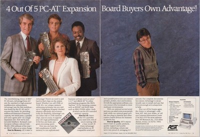 AST Research PC-AT Expansion Vintage 1985 Computer 2pg Magazine Ad Full Color