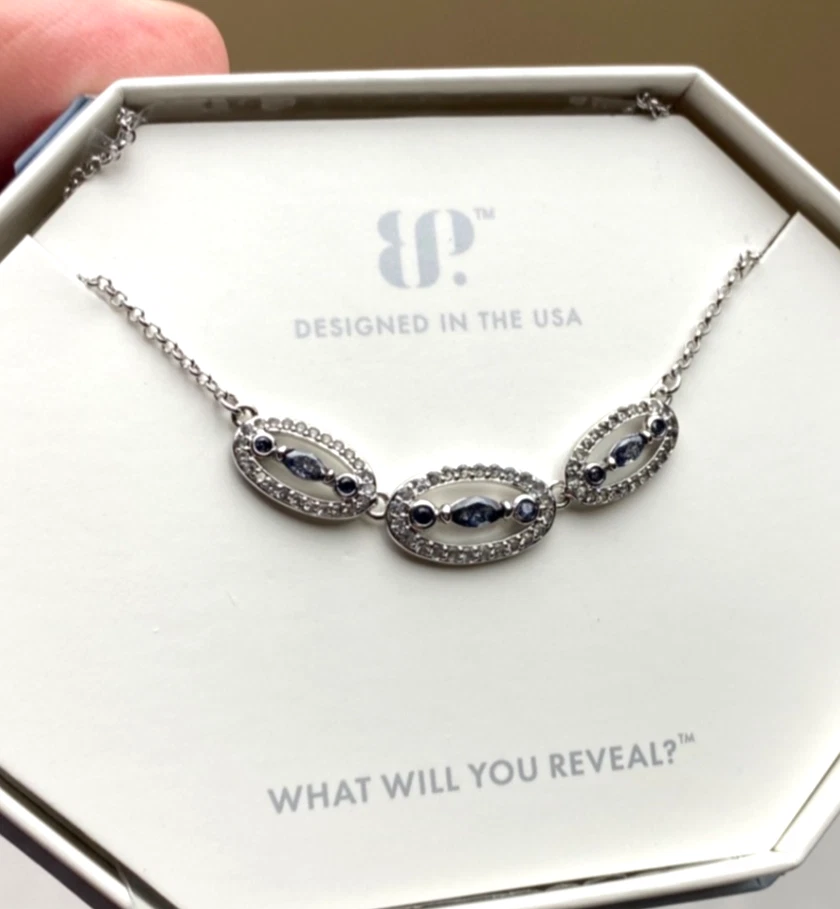 "Collar BP Bomb Party cristal de hielo negro chapado en rodio RBP8324 18"" NUEVO CON ETIQUETAS Foto 4 de 4