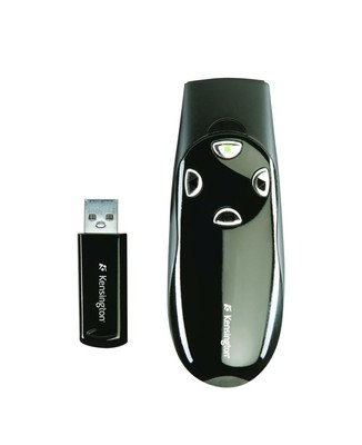 Kensington Presenter Pro Remote Control Black Wireless Ergonomic w/ Green Laser