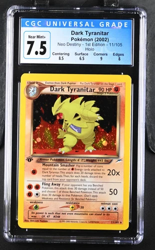 2002 Pokemon Neo Destiny Dark Tyranitar Holo 1st Edition CGC 7.5 #11/105