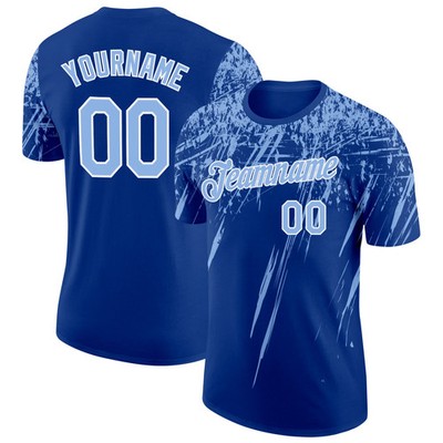 Custom Royal Blue Distressed Art Shirt Unique Birthday Gift For Women