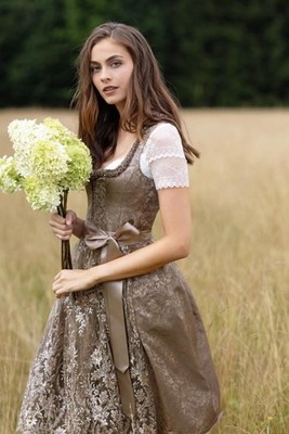 Neues MarJo Samt Dirndl Antdorf ,65cm,affogato-br,Gr.34 bis 48,Letzte,reduz.-30%