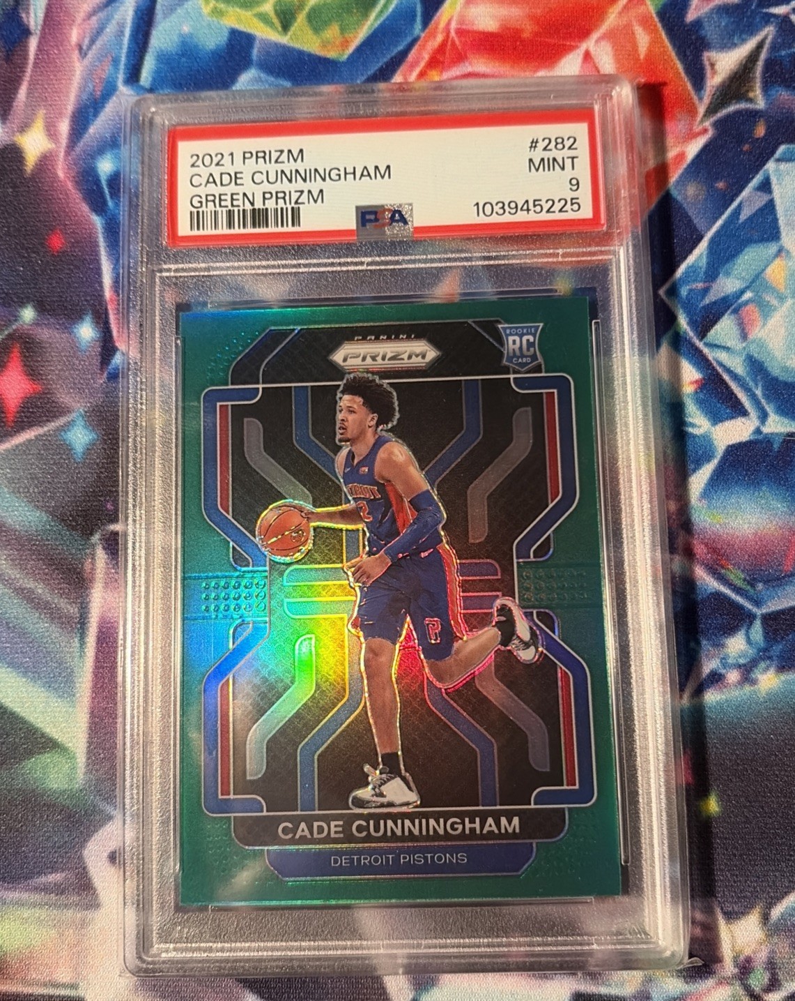 2021-22 Prizm Cade Cunningham Green Prizm Rookie PSA 9 #282