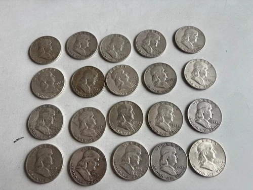 FRANKLIN Half Dollar Lot Of 20 90% silver ($10 face) - lot #2