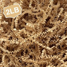 Corlcol 2LB Crinkle Cut Paper Shred Filler for Bag Gift Box 2 pounds, Kraft