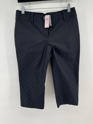 NWT Ann Taylor LOFT Margo Fit Black Geo Print Event Riviera Pants Women 4P